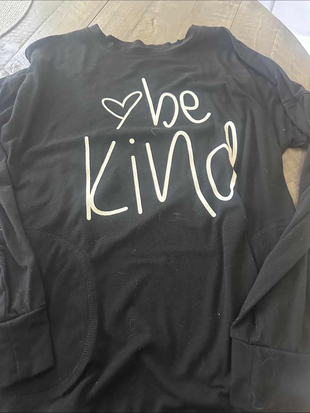 Kids "Be Kind" Black Long-Sleeve Tee